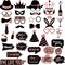 36 Pcs Gold Birthday Photo Booth Props, Large Gold Birthday Party Photobooth Props with Glitter for Woman Parties Supplies(Black, Rose Gold)